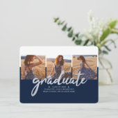 Afstuderen 2025 foto's Navy Blue Aankondiging (Staand voorkant)