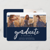 Afstuderen 2025 foto's Navy Blue Aankondiging (Voorkant / Achterkant)