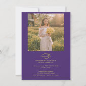 Afstuderen 2025 Foto's Paarse feestaankondiging (Achterkant)