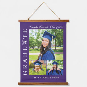 Afstuderen 2025 Foto's Paarse Keepsake Hangend Wandkleed