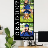 Afstuderen 2025 Foto's Zwart-wit Afstudeerder Poster (Thuiskantoor)