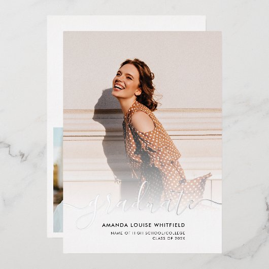 Afstuderen 2025 Fotozilverfolie Aankondiging (Voorkant / Achterkant)