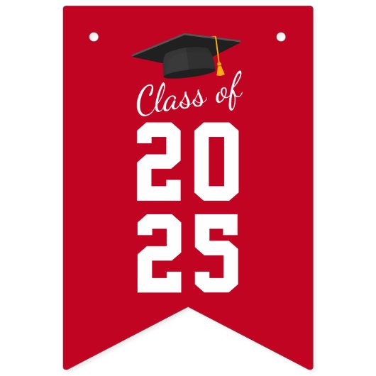 Afstuderen 2025 Gefeliciteerd Afstudeerder Rood Wi Vlaggetjes (Eerste vlag)