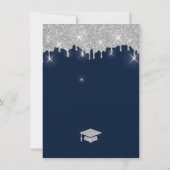 Afstuderen 2025 Glitter Afstudeerder Navy Blue Par Kaart (Achterkant)