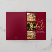 Afstuderen 2025 Gold Folie Afstudeerder Fotoaankon Folie Wenskaart (Buiten Laag)