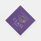 Afstuderen 2025 Goud Pet Paarse Afstudeerder Party Servet (Hoek)