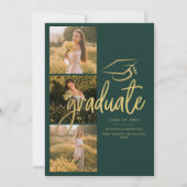 Afstuderen 2025 Groen Afstuderen Fotocollage Aankondiging (Voorkant)