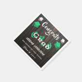 Afstuderen 2025 Groen & Wit Vervaagde tekst Servet (Hoek)