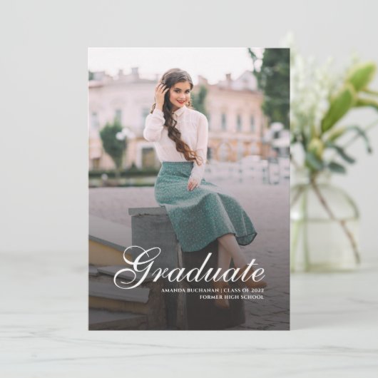 Afstuderen 2025 Modern Photo Afstudeerder aangekon Aankondiging (Staand voorkant)