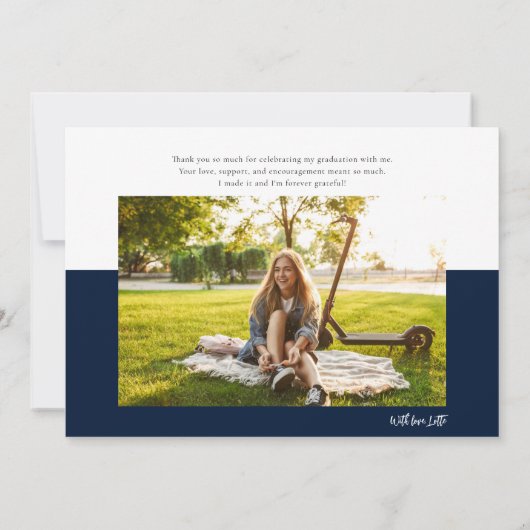 Afstuderen 2025 Modern Script Afstuderen Bedankkaart (Achterkant)