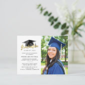 Afstuderen 2025 Moderne Afstuderen Fotopartij Uitnodiging Briefkaart (Staand voorkant)