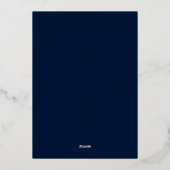 Afstuderen 2025 Navy Blue Afstudeerder Party Roos  Folie Uitnodiging (Achterkant)