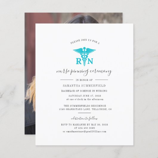 Afstuderen 2025 Nurse Pinning Party Invitation (Voorkant / Achterkant)