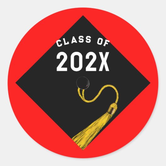 Afstuderen 2025 Rood Ronde Sticker (Voorkant)