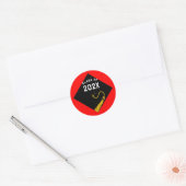 Afstuderen 2025 Rood Ronde Sticker (Envelop)