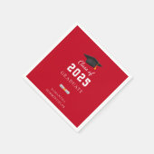 Afstuderen 2025 Rood Wit Afstudeerder Custom Paper Servet (Hoek)