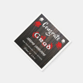 Afstuderen 2025 Rood & Wit Onscherpe Tekst Servet (Hoek)