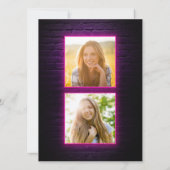 Afstuderen 2025 Roze Neon Script 2 Foto's Party Kaart (Achterkant)