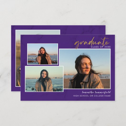 Afstuderen 2025 Script 4 Foto Paarse aankondiging (Voorkant / Achterkant)