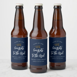Afstuderen 2025 Script Navy Blue Afstudeerder Cust Bier Etiket