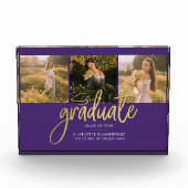 Afstuderen 2025 Script Paarse Afstuderen Keepsake Fotoblokken (Voorkant)
