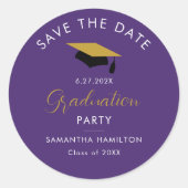 Afstuderen 2025 Script Save the Date Afstudeerder  Ronde Sticker (Voorkant)