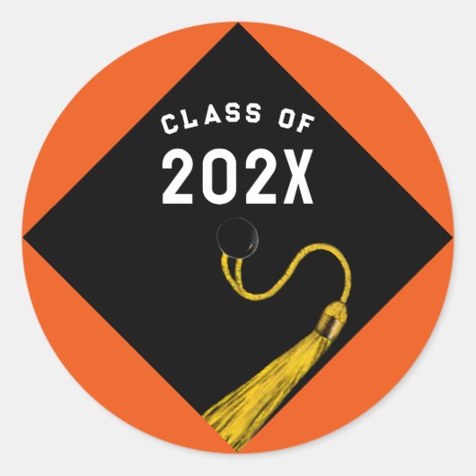 Afstuderen 2025 Sinaasappel Ronde Sticker (Voorkant)