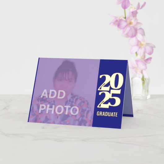 afstuderen 2025 Uitnodiging Opgevouwen Folie Kaart (Orchidee)