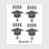 Afstuderen 2025 zwart wit pet set van 4 sticker (Vel)