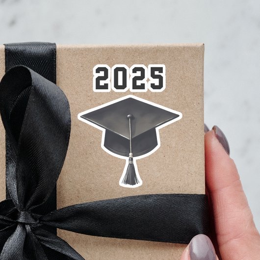 Afstuderen 2025 zwart wit pet sticker
