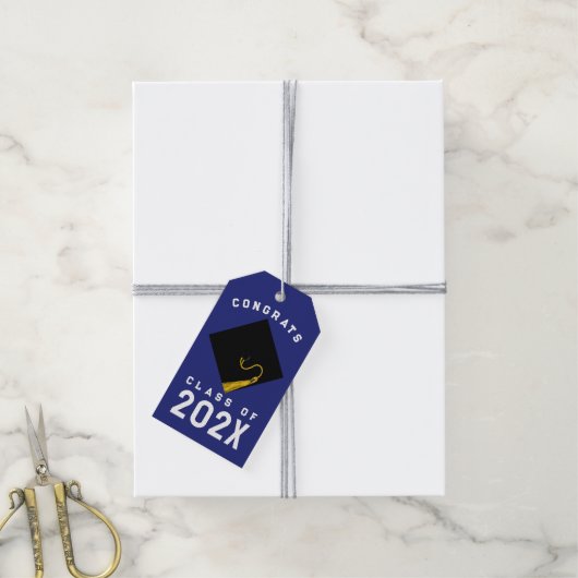 Afstuderen 2026 Blauw Cadeaulabel (Met Touw)