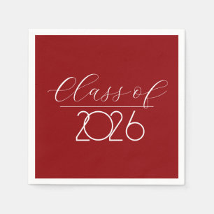 Afstuderen 2026 Rood en Wit Servet