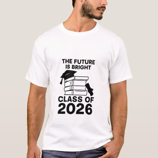 "Afstuderen 2026" "Senior Class of 2026" Retro Gra T-shirt (Voorkant)