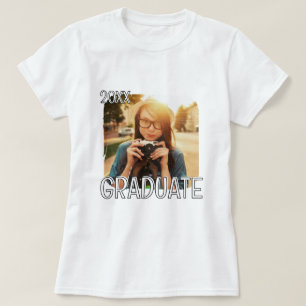 Afstuderen 20XX Modern Eenvoudig Aangepaste Foto T-shirt