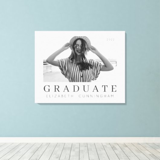 Afstuderen 20XX Moderne, eenvoudige, minimalistisc Canvas Afdruk (Insitu (Houten vloer))