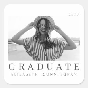 Afstuderen 20XX Moderne, eenvoudige, minimalistisc Vierkante Sticker