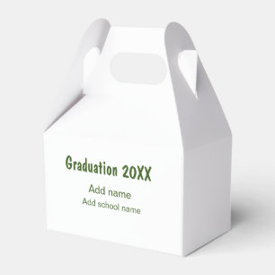 Afstuderen 20XX Voeg jaarnaam school groen modern Bedankdoosjes