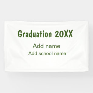 Afstuderen 20XX Voeg jaarnaam school groen modern Spandoek