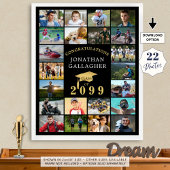 Afstuderen 22 Fotocollage Congrats Zwart Goud Poster