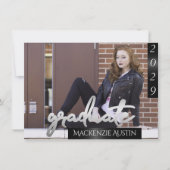 Afstuderen 2 foto | Chique script Eenvoudige aande Kaart (Voorkant)