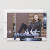 Afstuderen 2 foto | Navy Script Donkerblauw Keepsa Kaart (Voorkant)