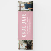 Afstuderen 2 foto roze en witte moderne partij spandoek (Verticaal)