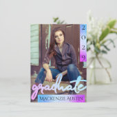 Afstuderen 2 foto | Script Zeemeermin Ombre Keepsa Kaart (Staand voorkant)