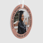 Afstuderen 2 Photo Pink Rose Gold Afstuderen Afbee Ornament (voorkant)