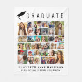 Afstuderen 30 Fotocollage Wit Fleece Deken (Voorkant)