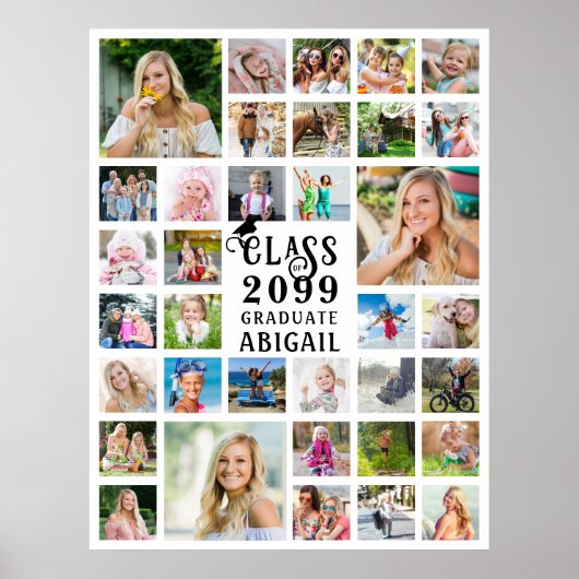 Afstuderen 35 Fotocollage Klasse Jaar Afstuderen Poster (Voorkant)