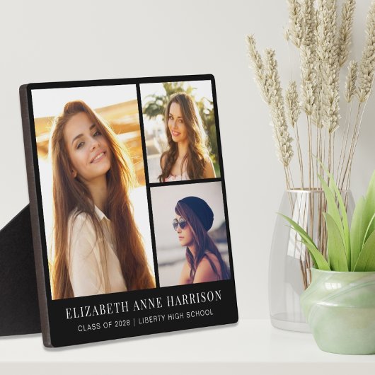 Afstuderen 3 Foto Collage Black Fotoplaat