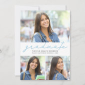 Afstuderen 3-foto Collage Gemakkelijk Modern Scrip Aankondiging (Voorkant)
