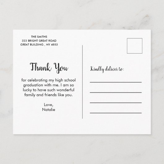 Afstuderen 3 Foto collage Hartelijk dank Briefkaar Aankondigingskaart (Achterkant)