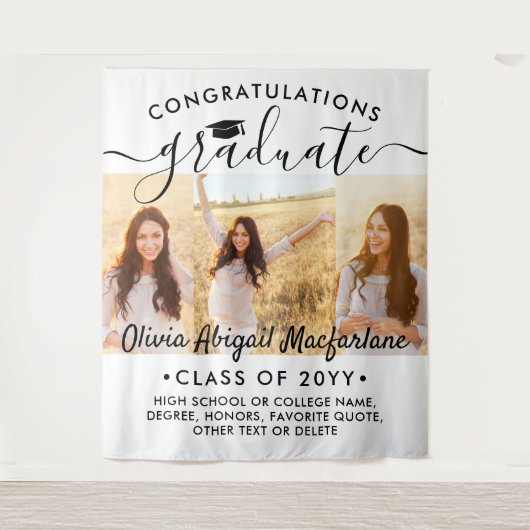 Afstuderen 3 Fotocollage Grote moderne achtergrond Wandkleed (Voorkant)